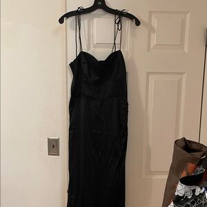 NWT Quince Black Washable Silk Sweetheart Dress